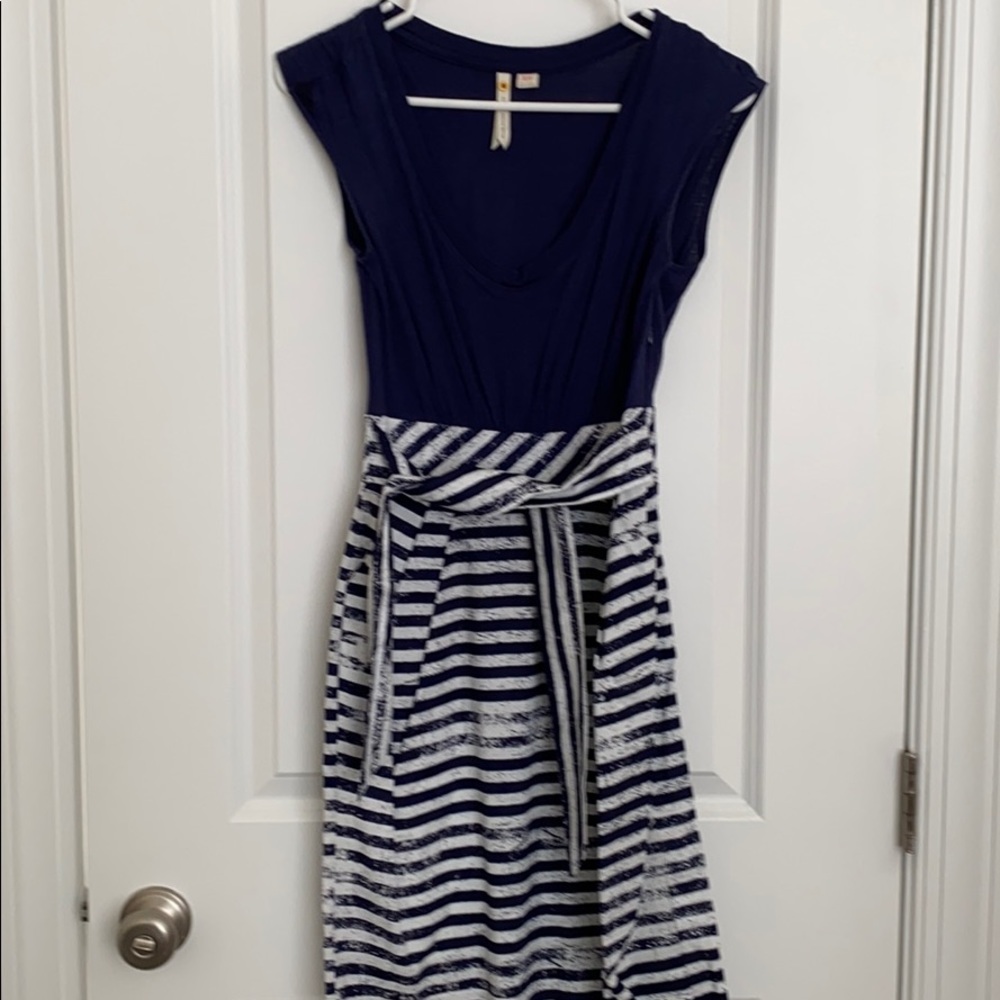 Anthropologie Little yellow button dress